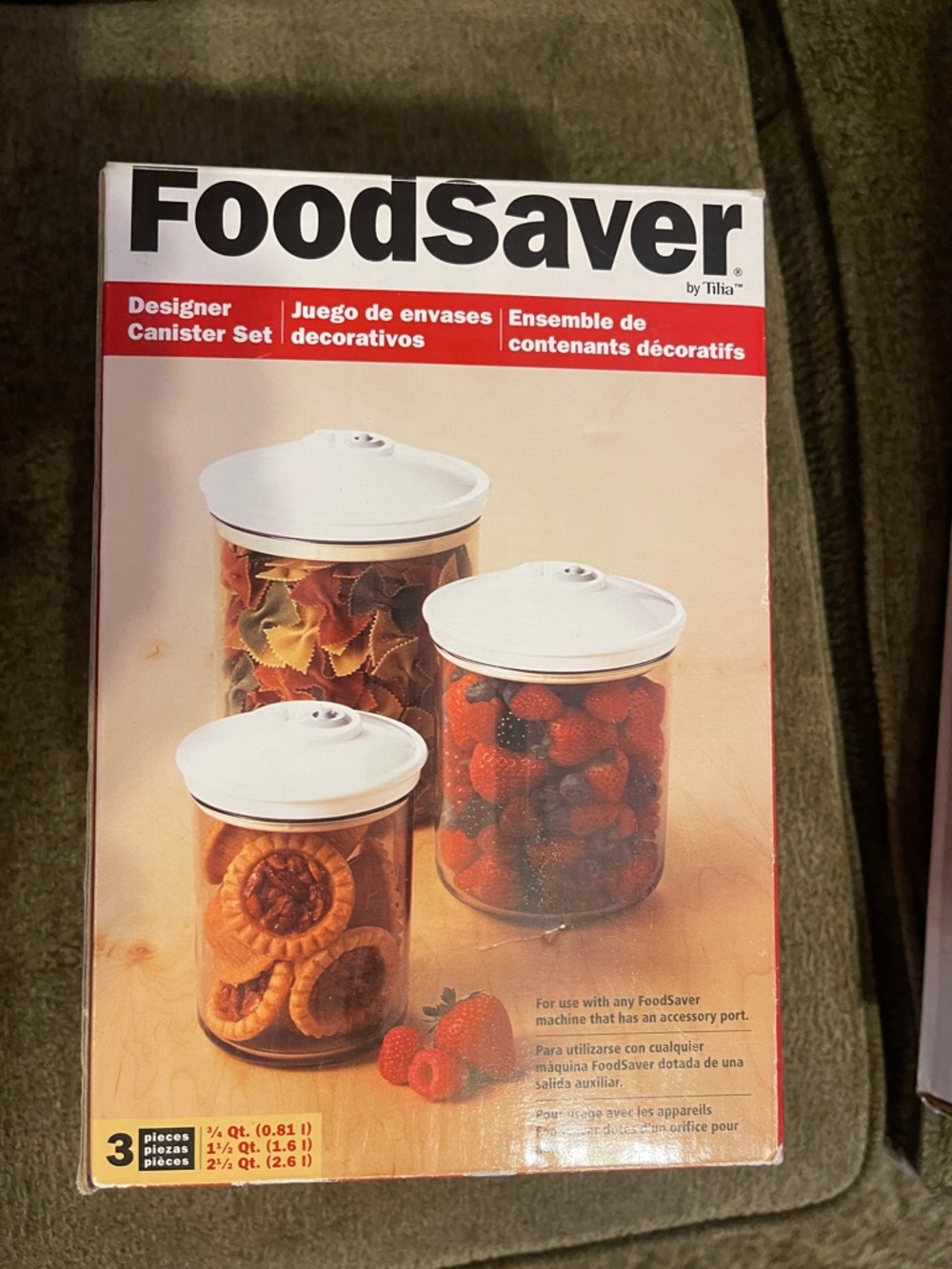 Food Saver White Designer Canister Set - 3-Piece